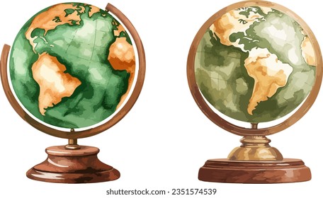 Globe clipart, isolated vector illustration.