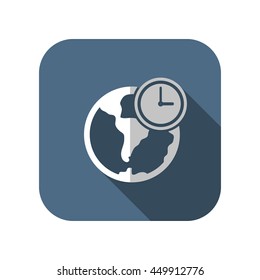 globe with clock vector icon