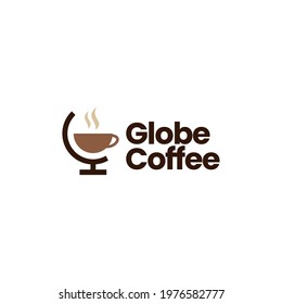 globe coffee logo vector icon illustration