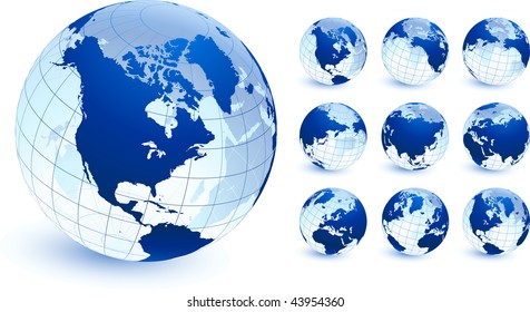 Globe collection Original Vector Illustration Globes and Maps Ideal for Business Concepts