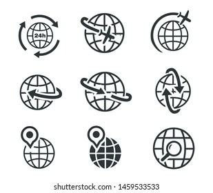 Globe Collections Symbol Icon Vector
