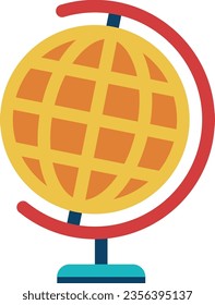 Globe color icon. School world geography tool