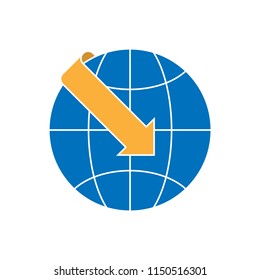 Globe color icon, vector illustration design. Communication collection.