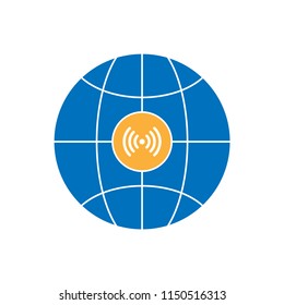 Globe color icon, vector illustration design. Communication collection.