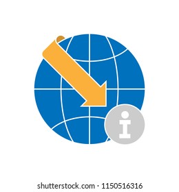 Globe color icon, vector illustration design. Communication collection.