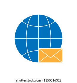 Globe color icon, vector illustration design. Communication collection.