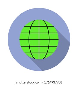 globe colored long shadow icon. Simple color vector of space icons for ui and ux, website or mobile application