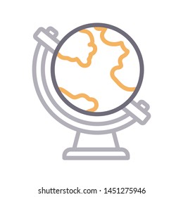 globe colour line vector icon