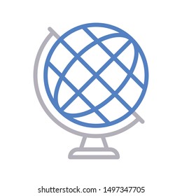 globe colour line vetor icon