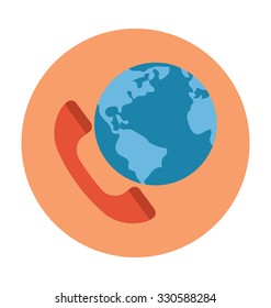 
Globe Communication Colored Vector Illustration
