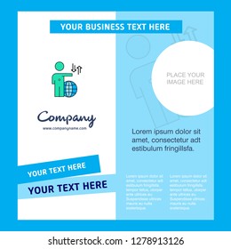 Globe Company Brochure Template. Vector Busienss Template