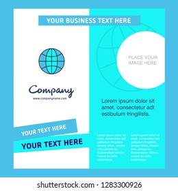 Globe Company Brochure Template. Vector Busienss Template