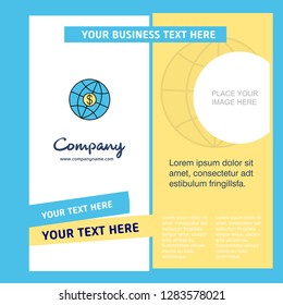 Globe Company Brochure Template. Vector Busienss Template