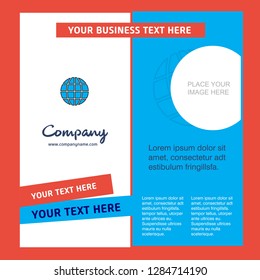 Globe Company Brochure Template. Vector Busienss Template