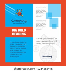 Globe  Company Brochure Title Page Design. Company profile, annual report, presentations, leaflet Vector Background