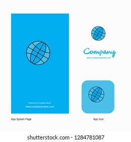 Globe Company Logo App Icon and Splash Page Design. Creative Business App Design Elements