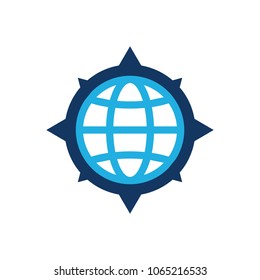 Globe Compass Logo Icon Design