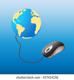 the globe  and computer mouse
