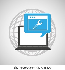 globe computer page support communication vector illustration eps 10
