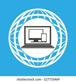 globe computer technology communication vector illustration eps 10