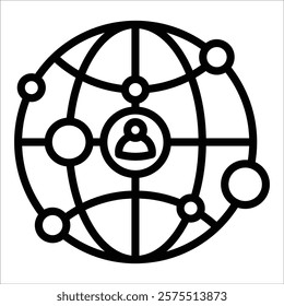 Globe Connect Icon Element For Design