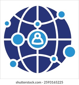 Globe Connect Icon Element For Design