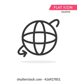 Globe connect Vector Object Picture Image Graphic Glyph Outline Icon 
