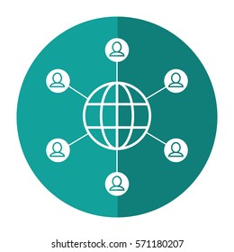 globe connected community communication shadow