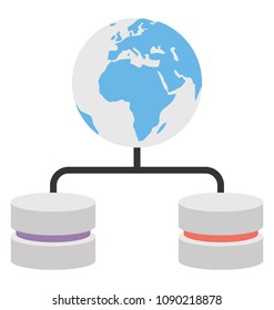 
Globe connected to database server, global server
