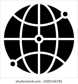 Globe Connection Icon Element For Design