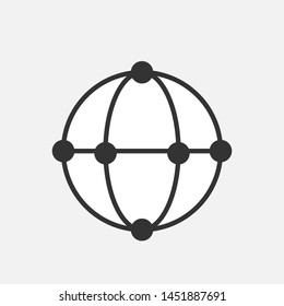 Globe Connection Icon. Relationship, Link Symbol for Design Elements, Websites, Presentation and Application - Vector. 