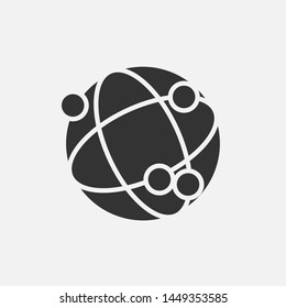 Globe Connection Icon Vector Sign & Symbol. Presented in Glyph Style.