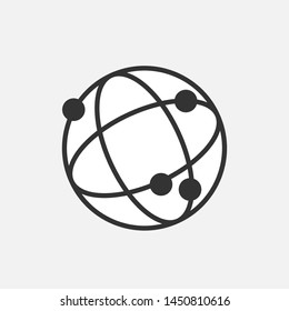 Globe Connection Icon Vector Sign & Symbol. Presented in Line Art Style.