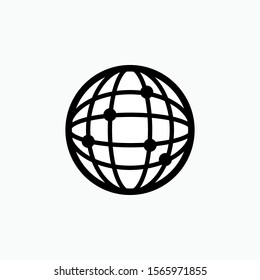 Globe Connection Icon - Vector, Sign and Symbol for Design, Presentation, Website or Apps Elements.