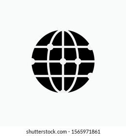 Globe Connection Icon - Vector, Sign and Symbol for Design, Presentation, Website or Apps Elements.
