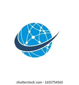 globe connection logo design modern template
