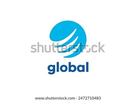 globe connection technology logo design vector