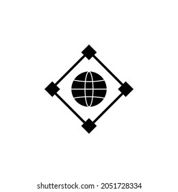 globe, connections icon in IT set