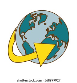 Globe connections network image design, vector illustration icon