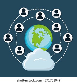 globe connections network image design, vector illustration
