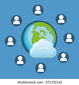 globe connections network image design, vector illustration