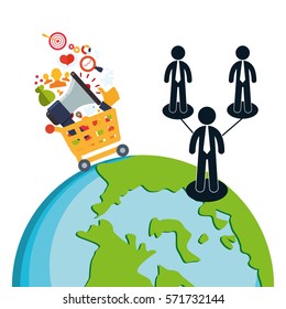 globe connections network image design, vector illustration