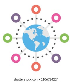
Globe with connections symbolising global network
