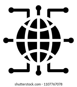 
Globe with connections symbolising global network
