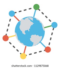 
Globe with connections symbolising global network
