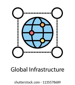 
Globe with connections symbolising global network
