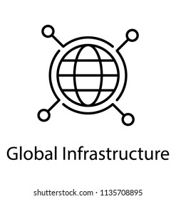 
Globe with connections symbolising global network
