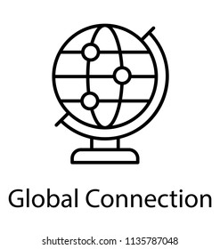 
Globe with connections symbolising global network
