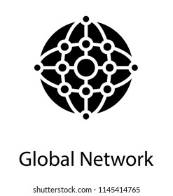 Globe with connections symbolising global network