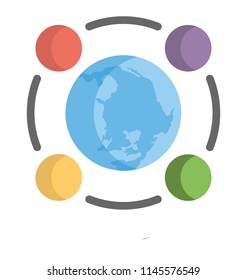 Globe with connections symbolising global network